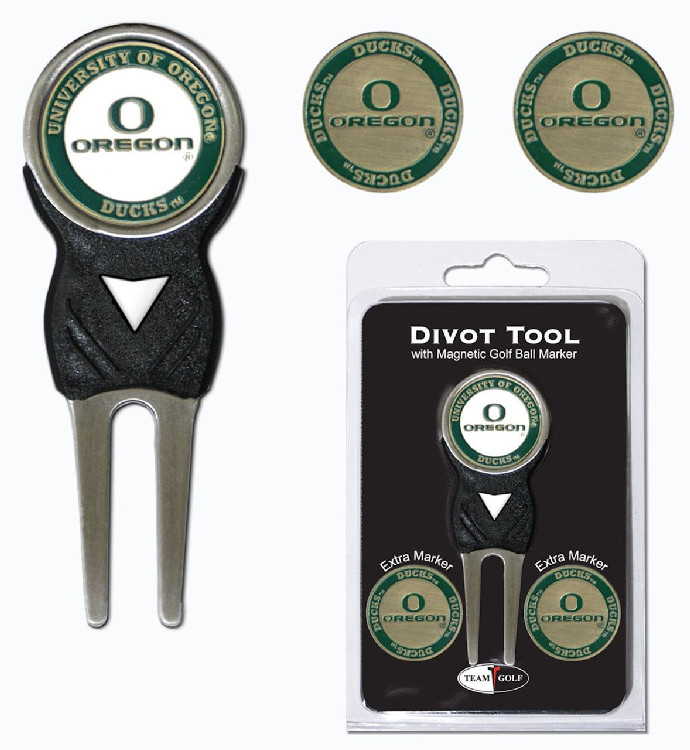 Oregon Ducks Golf Divot Tool with 3 Markers