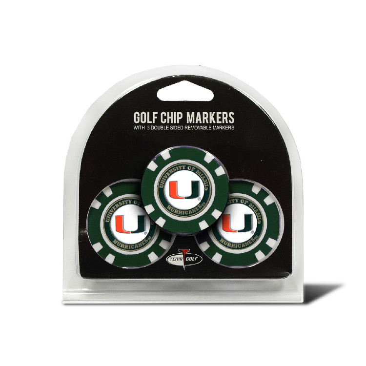 Miami Hurricanes Golf Chip with Marker 3 Pack