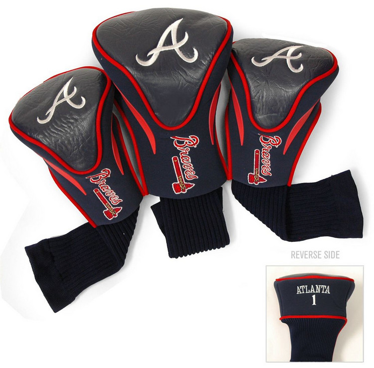 Atlanta Braves Golf Club 3 Piece Contour Headcover Set