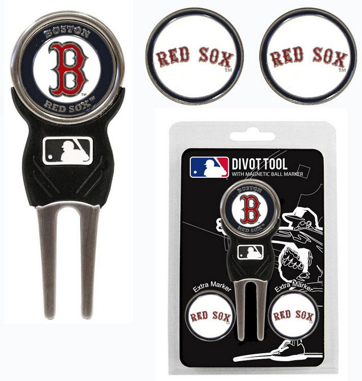 Boston Red Sox Golf Divot Tool with 3 Markers