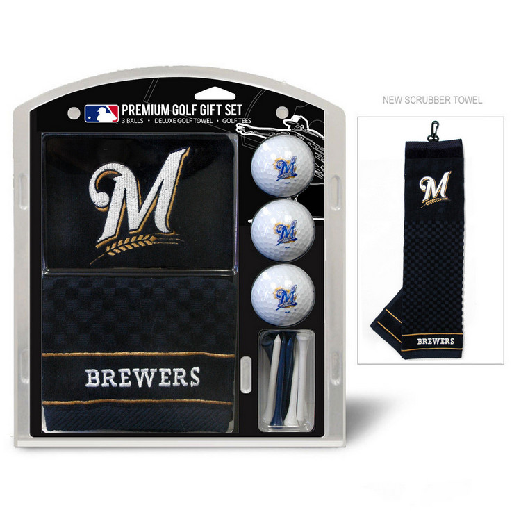 Milwaukee Brewers Golf Gift Set with Embroidered Towel