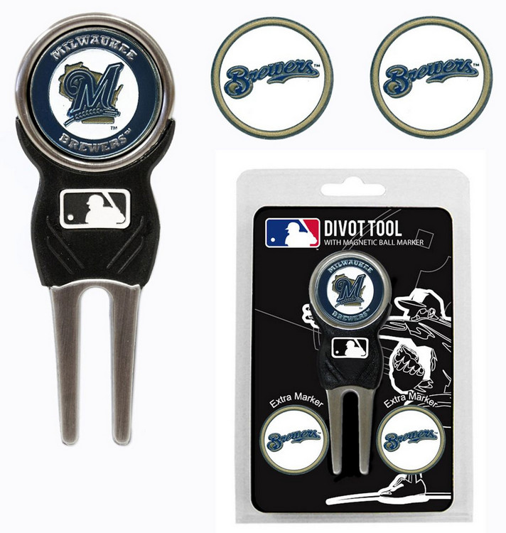 Milwaukee Brewers Golf Divot Tool with 3 Markers