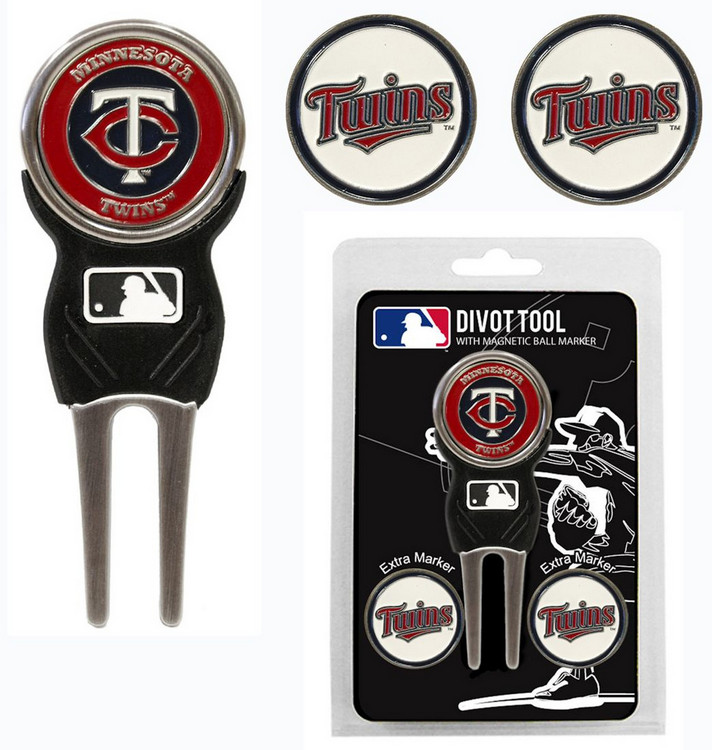 Minnesota Twins Golf Divot Tool with 3 Markers