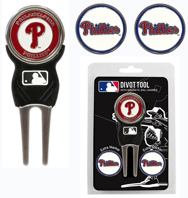 Philadelphia Phillies Golf Divot Tool with 3 Markers