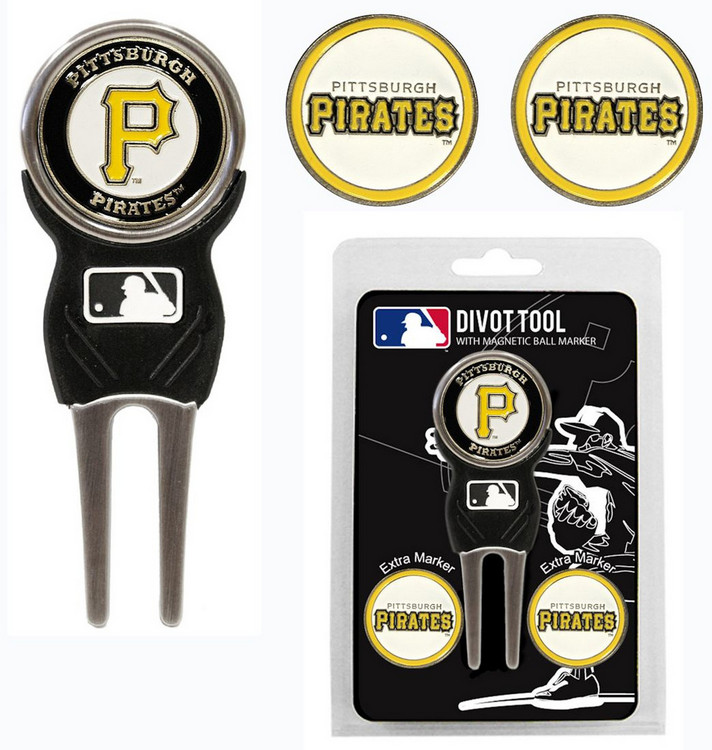 Pittsburgh Pirates Golf Divot Tool with 3 Markers