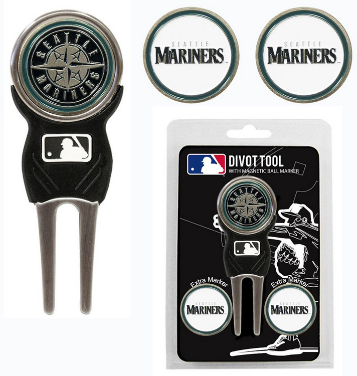 Seattle Mariners Golf Divot Tool with 3 Markers