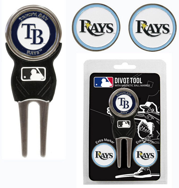 Tampa Bay Rays Golf Divot Tool with 3 Markers