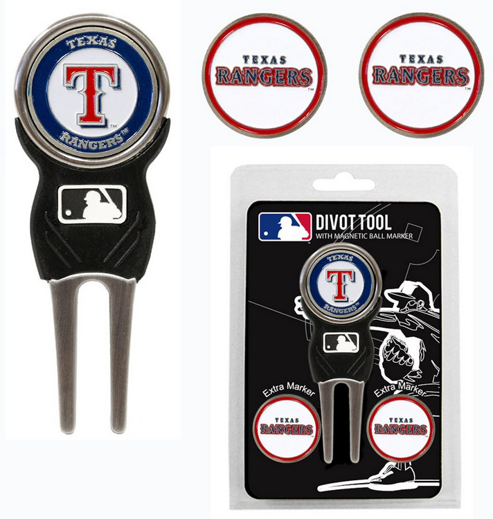 Texas Rangers Golf Divot Tool with 3 Markers