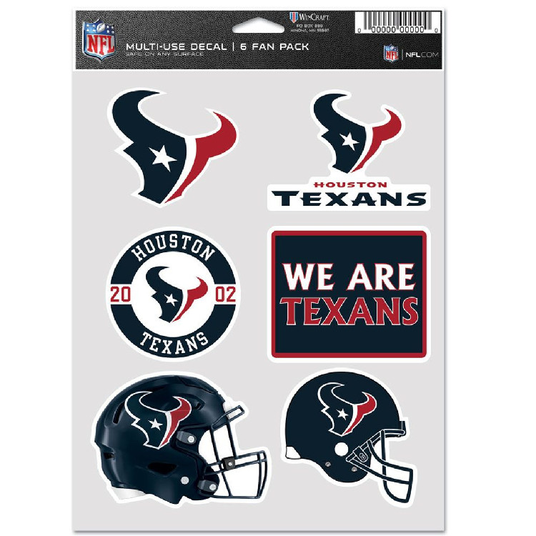 Houston Texans Decal Multi Use Fan 6 Pack