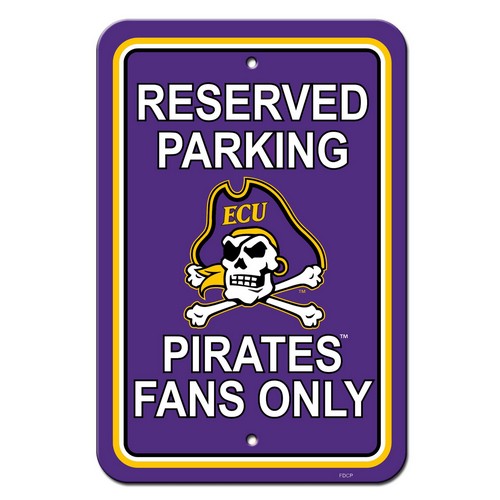 Fremont Die East Carolina Pirates Sign 12x18 Plastic Reserved Parking Style CO