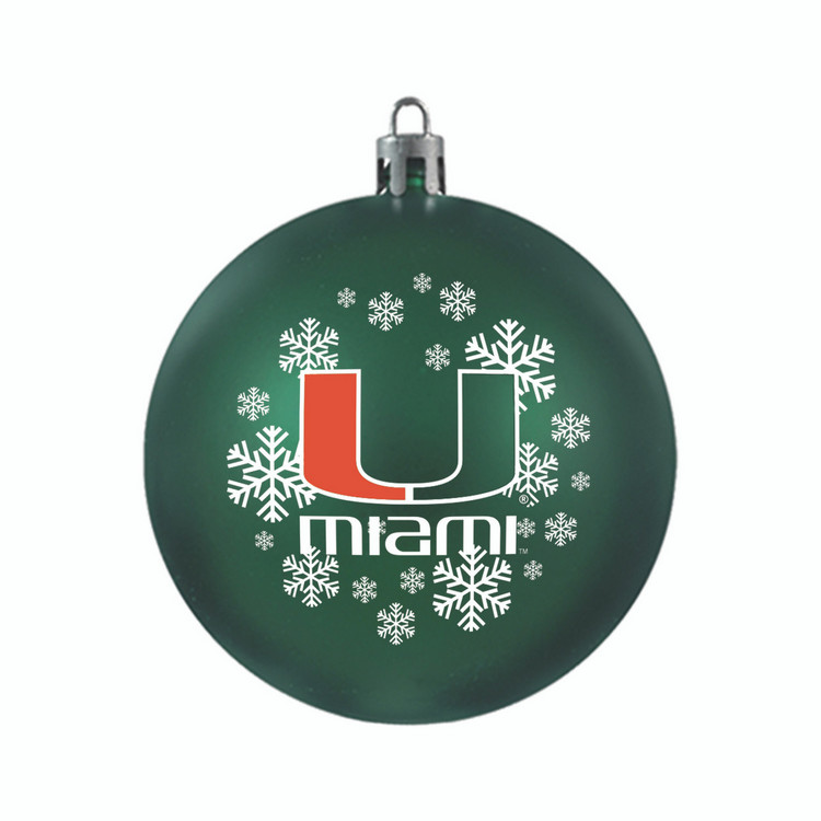 Miami Hurricanes Ornament Shatterproof Ball