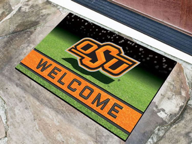 Oklahoma State Cowboys Door Mat 18x30 Welcome Crumb Rubber