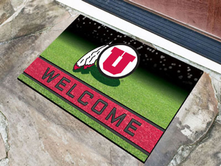 Utah Utes Door Mat 18x30 Welcome Crumb Rubber