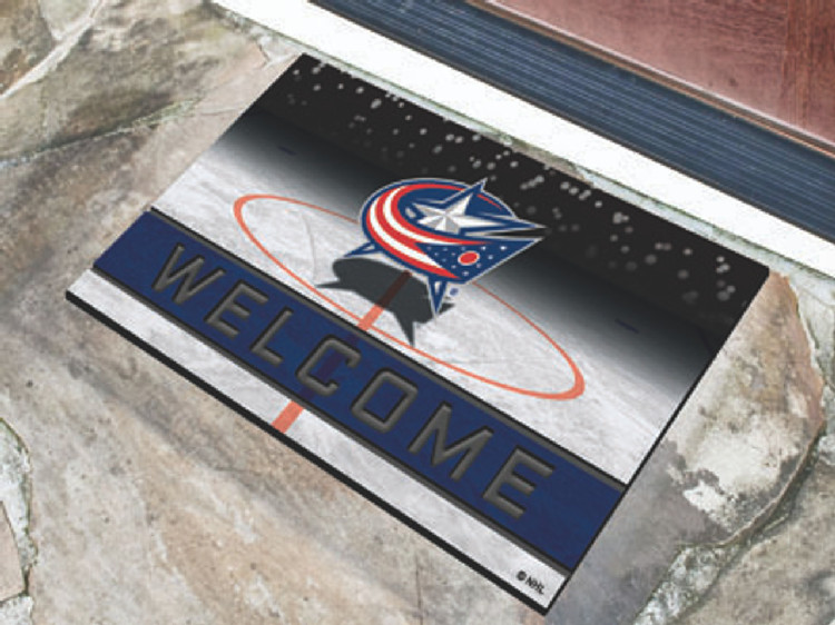 Columbus Blue Jackets Door Mat 18x30 Welcome Crumb Rubber