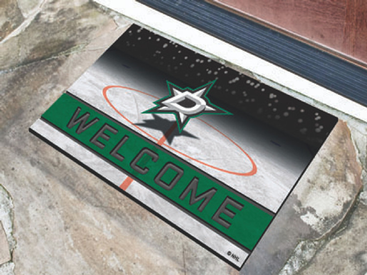 Dallas Stars Door Mat 18x30 Welcome Crumb Rubber