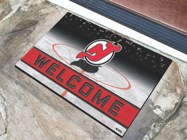 New Jersey Devils Door Mat 18x30 Welcome Crumb Rubber