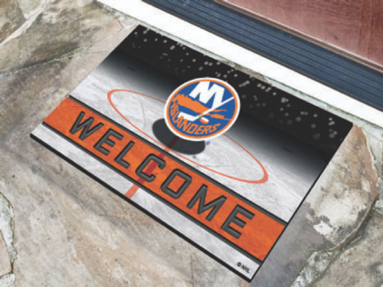 New York Islanders Door Mat 18x30 Welcome Crumb Rubber