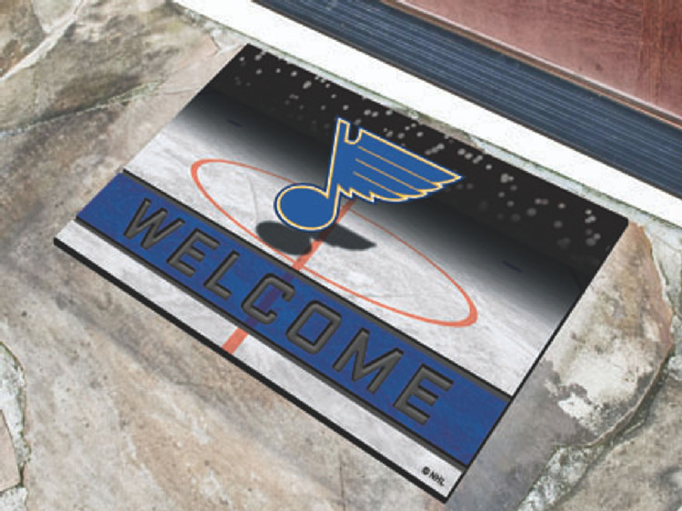 St. Louis Blues Door Mat 18x30 Welcome Crumb Rubber