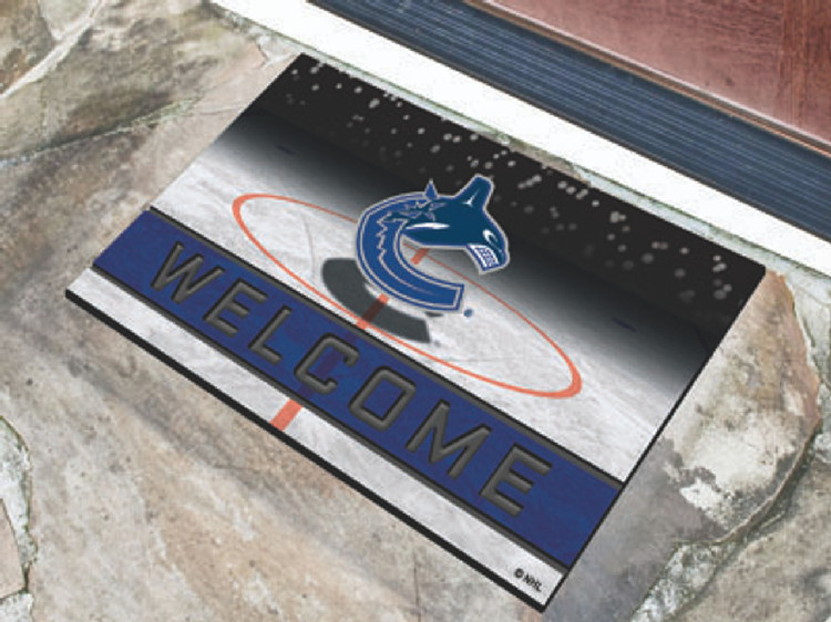 Vancouver Canucks Door Mat 18x30 Welcome Crumb Rubber