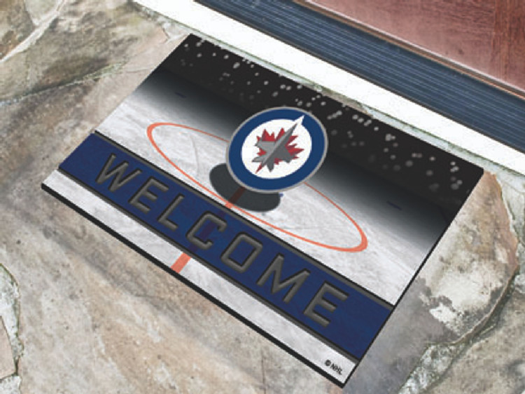 Winnipeg Jets Door Mat 18x30 Welcome Crumb Rubber