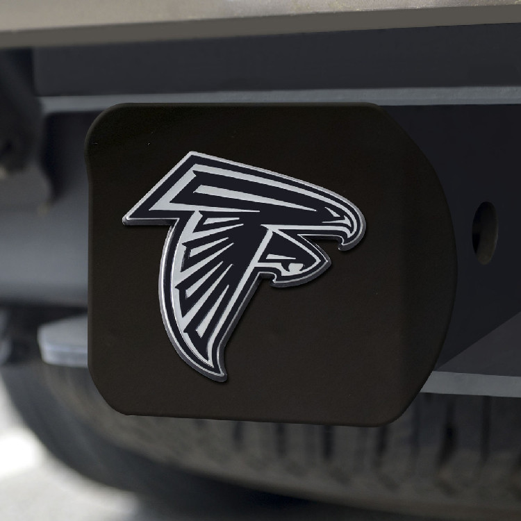 Atlanta Falcons Hitch Cover Chrome Emblem on Black