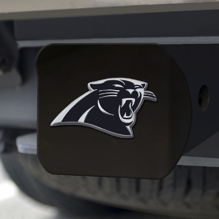 Carolina Panthers Hitch Cover Chrome Emblem on Black