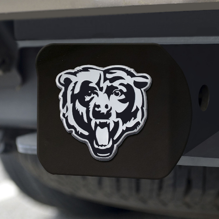 Chicago Bears Hitch Cover Chrome Emblem on Black