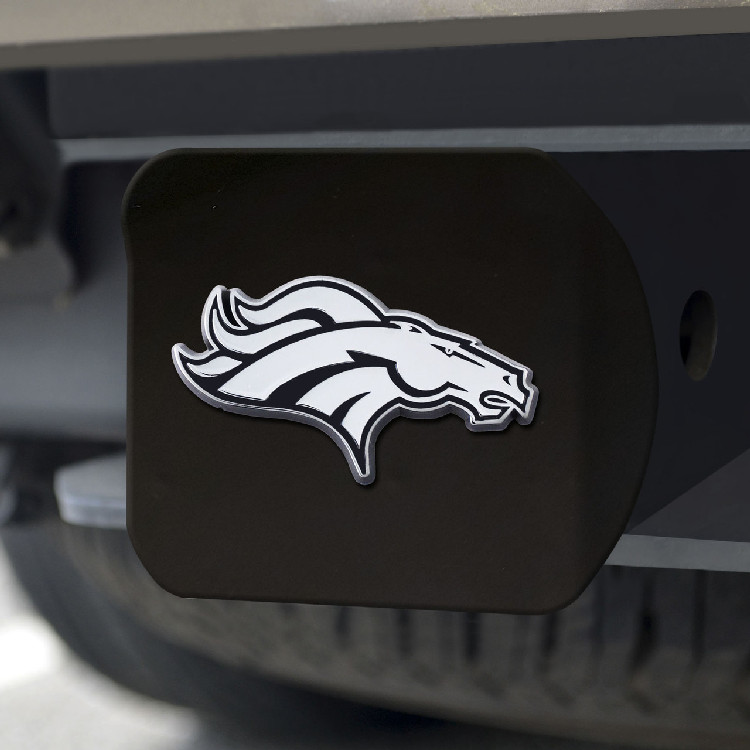 Denver Broncos Hitch Cover Chrome Emblem on Black