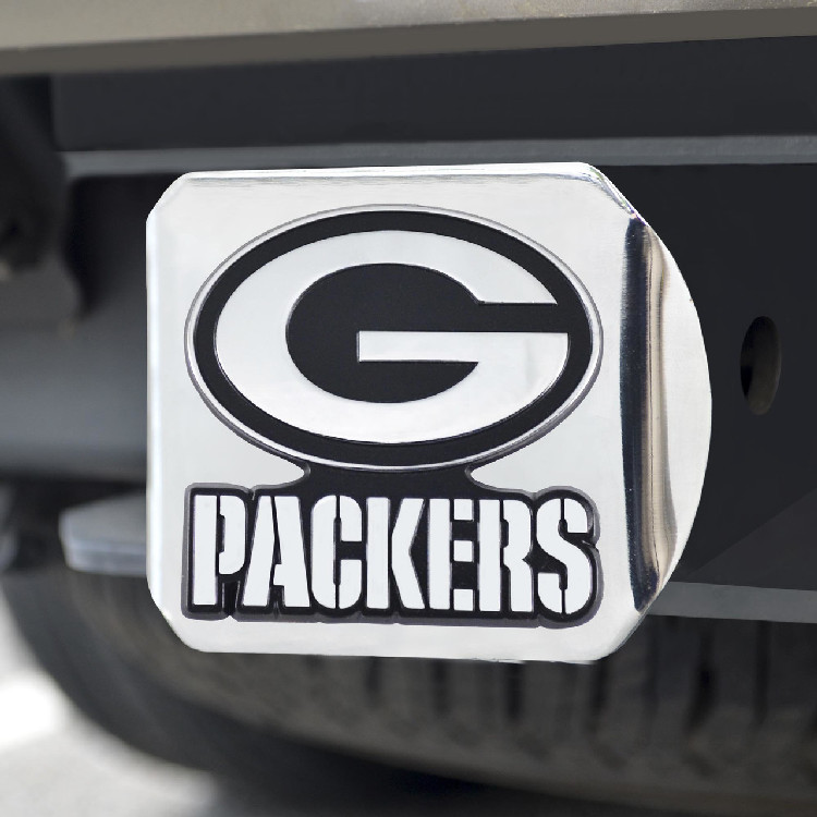 Green Bay Packers Hitch Cover Chrome Emblem on Chrome