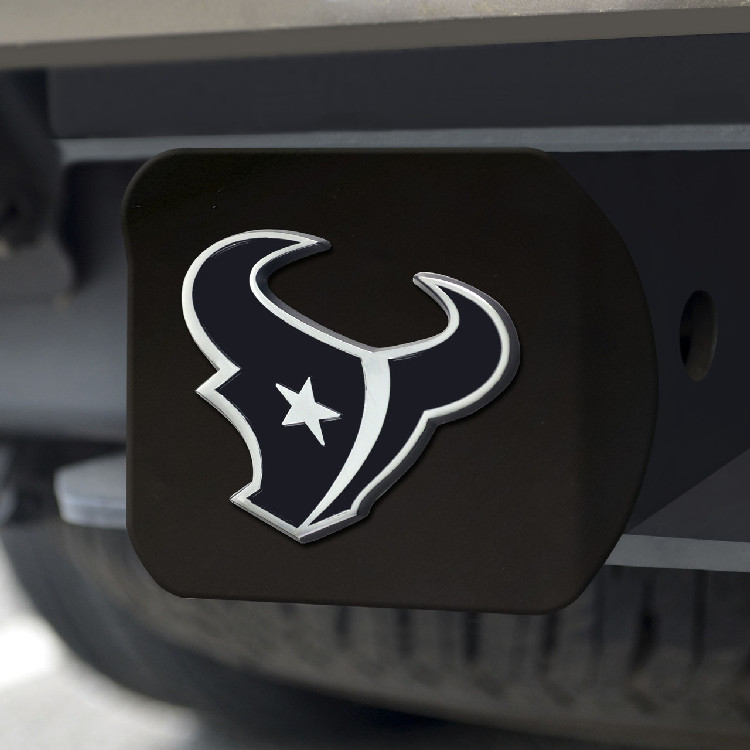 Houston Texans Hitch Cover Chrome Emblem on Black