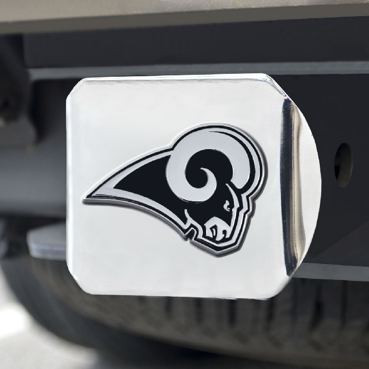 Los Angeles Rams Hitch Cover Chrome Emblem on Chrome