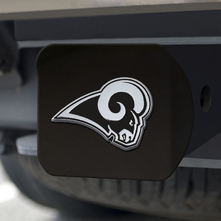 Los Angeles Rams Hitch Cover Chrome Emblem on Black