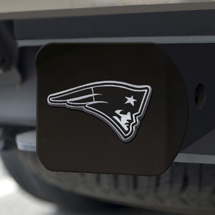 New England Patriots Hitch Cover Chrome Emblem on Black