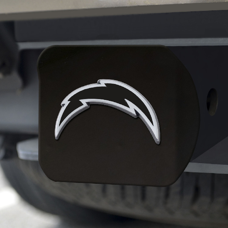 Los Angeles Chargers Hitch Cover Chrome Emblem on Black