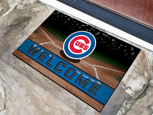 Fanmats Chicago Cubs Door Mat 18x30 Welcome Crumb Rubber -