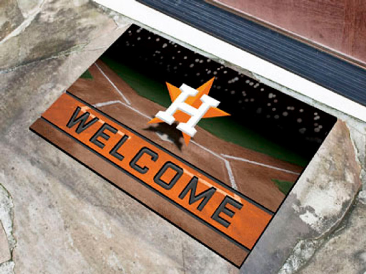 Houston Astros Door Mat 18x30 Welcome Crumb Rubber