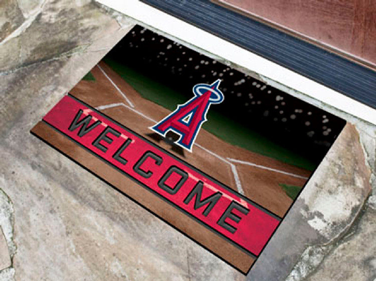 Los Angeles Angels Door Mat 18x30 Welcome Crumb Rubber