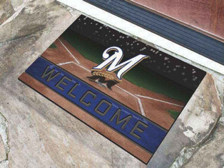 Milwaukee Brewers Door Mat 18x30 Welcome Crumb Rubber