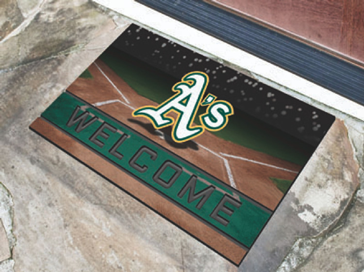 Oakland Athletics Door Mat 18x30 Welcome Crumb Rubber