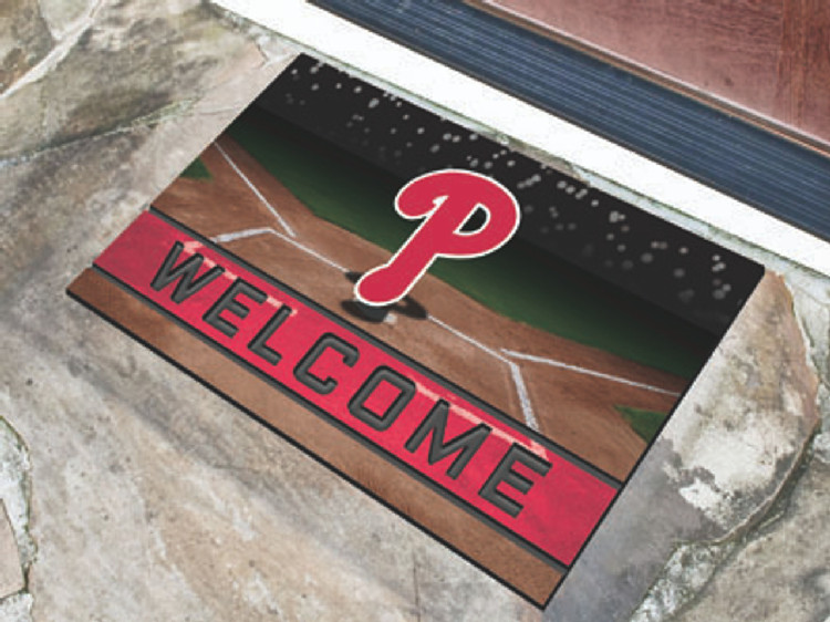 Philadelphia Phillies Door Mat 18x30 Welcome Crumb Rubber