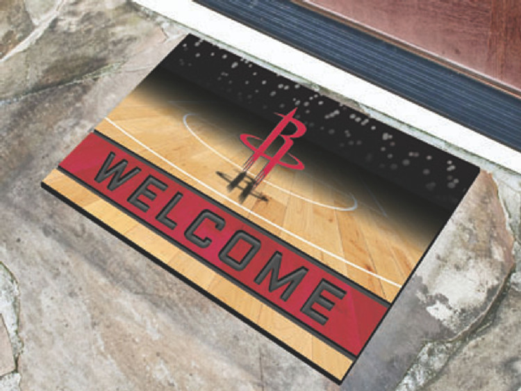 Houston Rockets Door Mat 18x30 Welcome Crumb Rubber