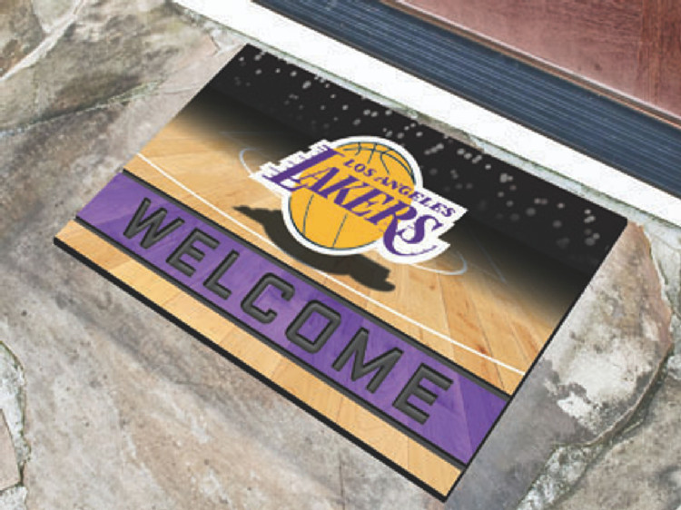 Los Angeles Lakers Door Mat 18x30 Welcome Crumb Rubber