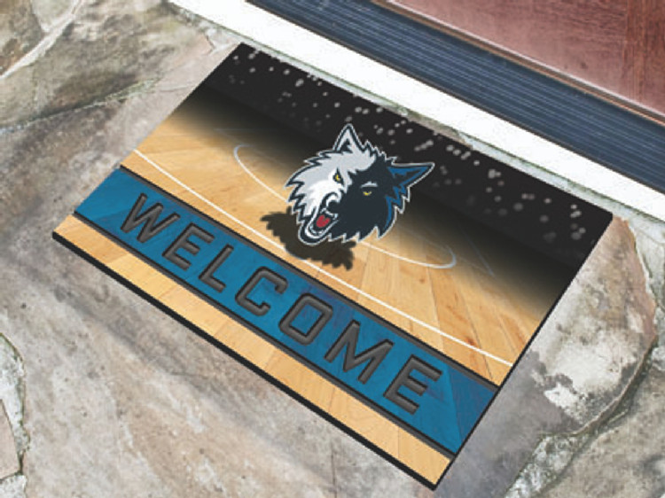 Minnesota Timberwolves Door Mat 18x30 Welcome Crumb Rubber