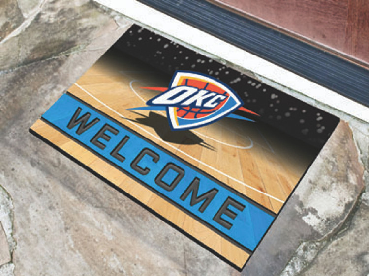 Oklahoma City Thunder Door Mat 18x30 Welcome Crumb Rubber