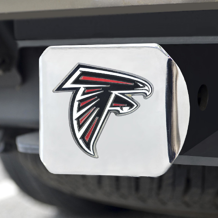 Atlanta Falcons Hitch Cover Color Emblem on Chrome