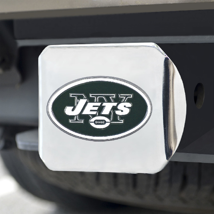 New York Jets Hitch Cover Color Emblem on Chrome