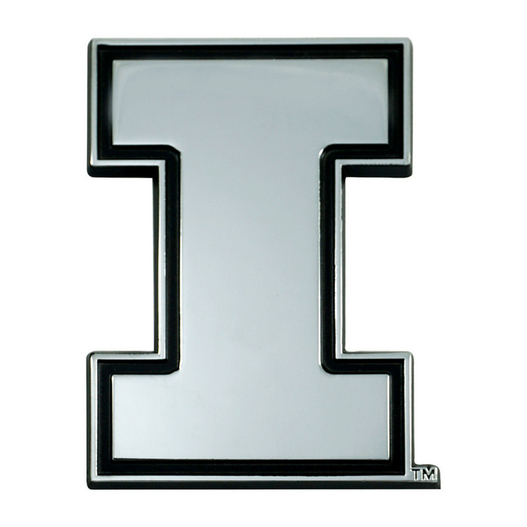 Illinois Fighting Illini Auto Emblem Premium Metal Chrome