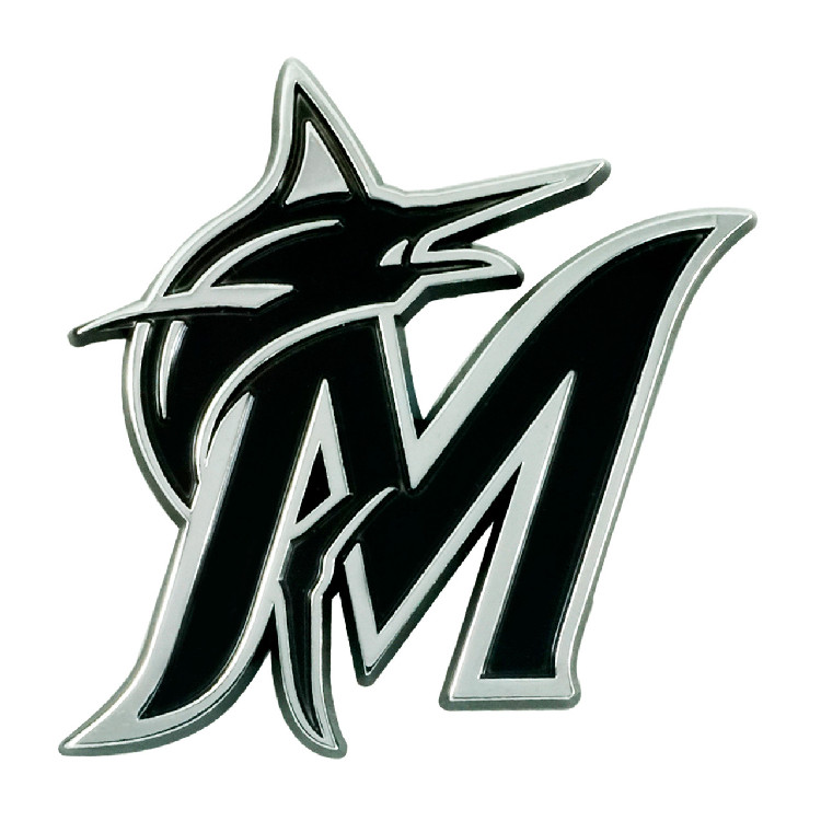 Miami Marlins Auto Emblem Premium Metal Chrome