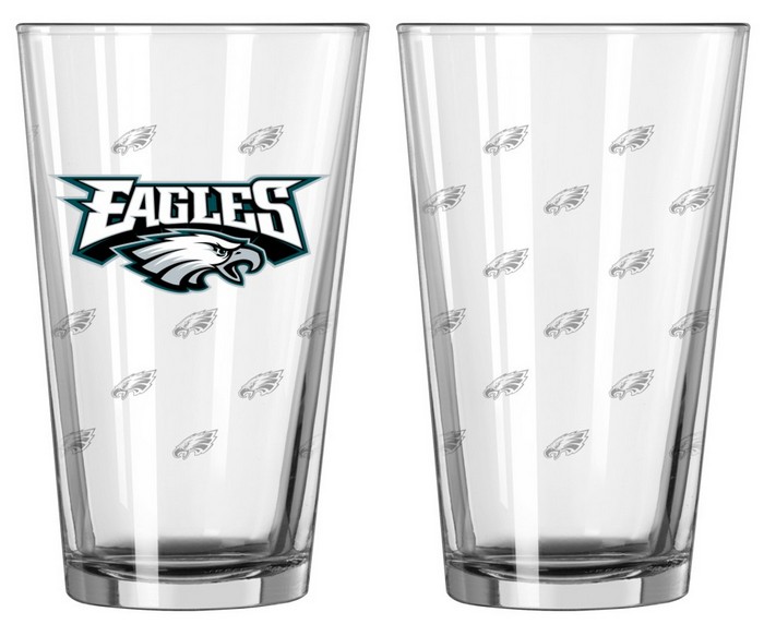 Philadelphia Eagles Glass Pint Satin Etch 2 Piece Set