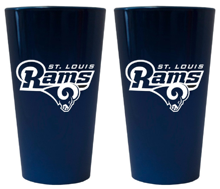 St. Louis Rams Glass Pint Lusterware Style Set of 2